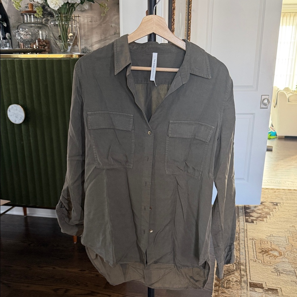 Olive Green Utility Button Down - image 1